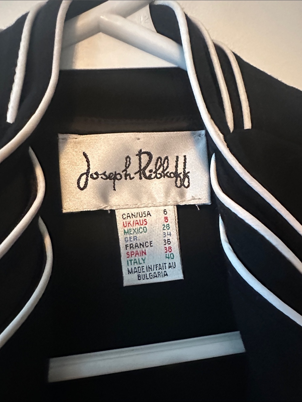 Joseph Ribkoff Black Sleeveless Sheath Dress with White Piping - Picture 2 of 4